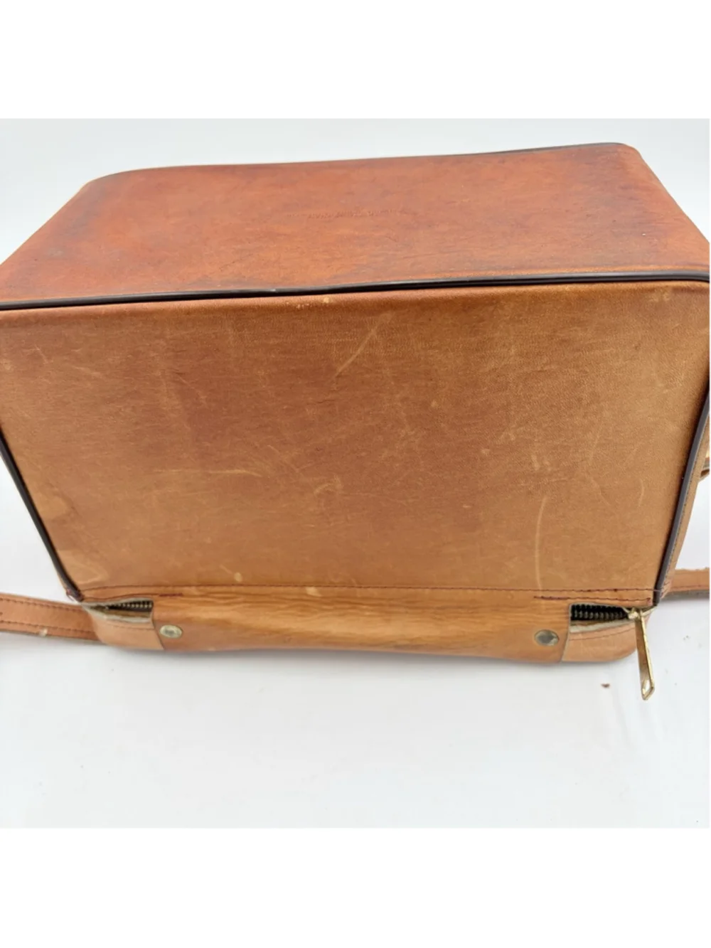 Vtg Perrin USA Top Grade Cowhide Tan Leather The Sportsman #502 Camera Bag